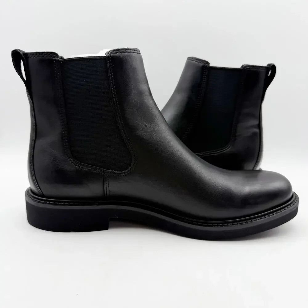 ECCO Mens Metropole London Chelsea Boots EU 46 US 12-12.5 Black Leather NWOB